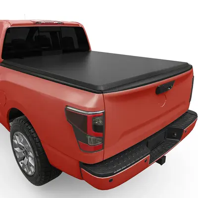 YITAMOTOR® 5FT Soft Roll-up Truck Bed Tonneau Cover For 2005-2025 Nissan Frontier On Top