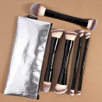 Double-ended Makeup Brush Set with Storage Bag, 5 Counts/set Versatile Soft Makeup Brushes for Face Makeup, Brushes with Soft...