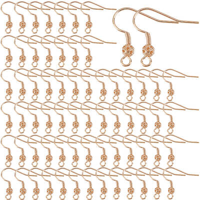100Pcs Brass French Hooks with Coil and Ball