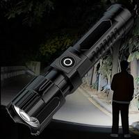 Portable LED Strong Light Flashlights, USB Rechargeable Telescopic Zoom Torch, Multi-functional Outdoor High Lumen Flashlight...