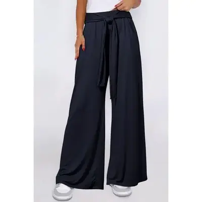 Tied Wide Leg Pants with Pockets