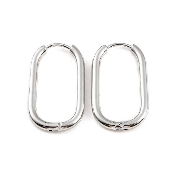 Non-Tarnish 304 Stainless Steel Oval Hoop Earrings