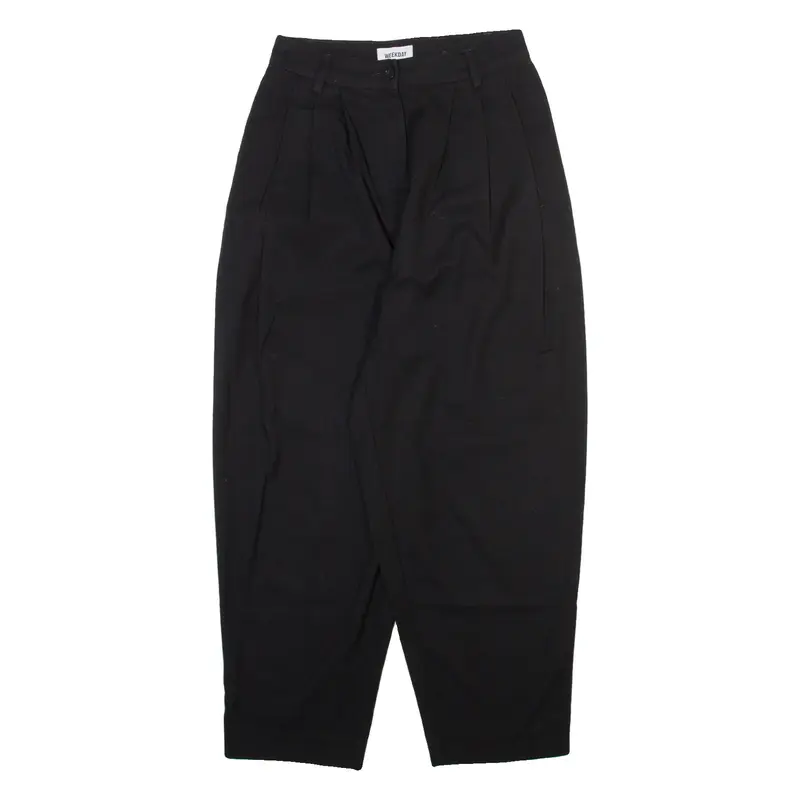 WEEKDAY Womens Trousers Black Relaxed Tapered W24 L23
