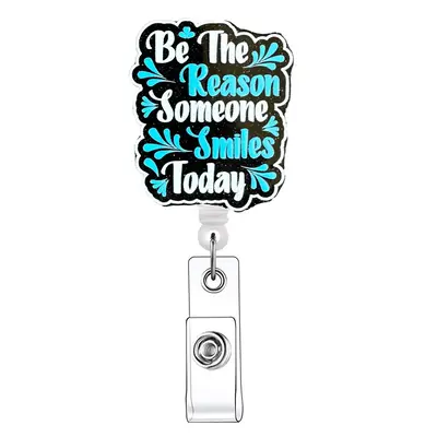 Retractable Badge Reel, 1 Count Acrylic ID Holder with Clip for Nurses, Doctors, Students & Office Staff, Identification Badg...