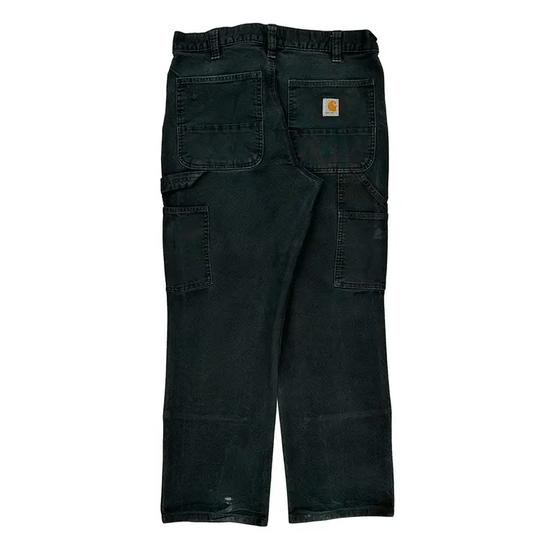 Carhartt Double Knee Carpenter Trousers - 34? Waist Black Cotton