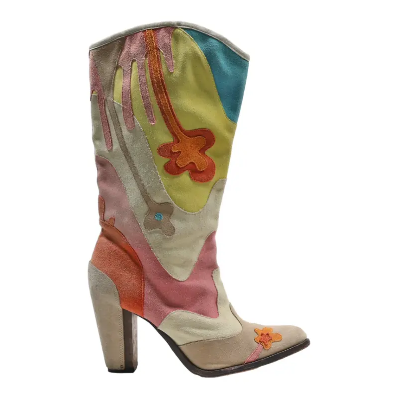 DIESEL High Boots Grey Suede Womens UK 7