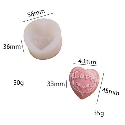 DIY Heart Shape Food Grade Candle Silicone Molds