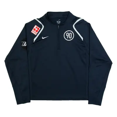 NIKE Mens Sweatshirt Blue 1/4 Zip XL