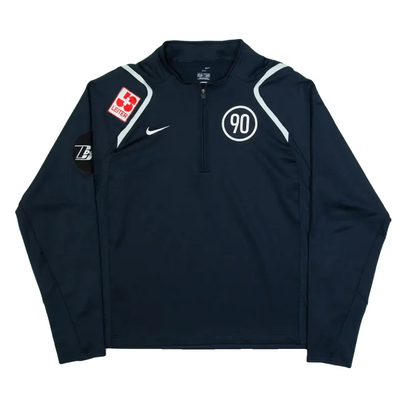 NIKE Mens Sweatshirt Blue 1/4 Zip XL