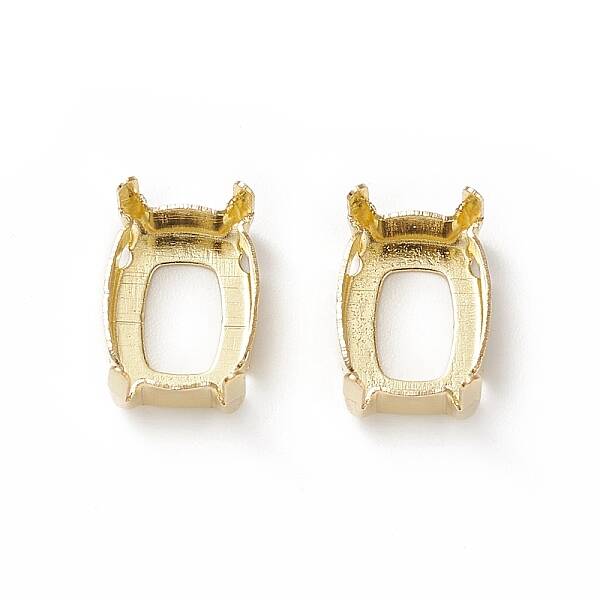 Rectangle Brass Sew on Prong Settings