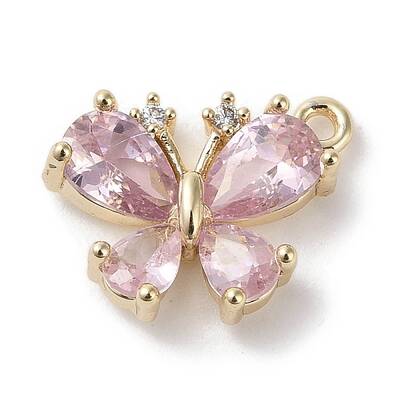 Brass Micro Pave Cubic Zirconia Charms