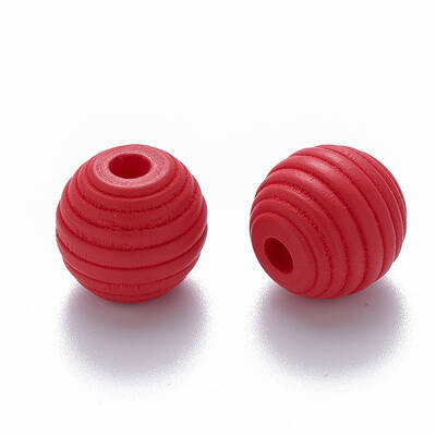 Painted Natural Wood Beehive European Beads