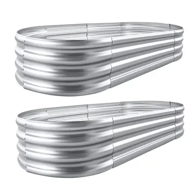 Galvanized Planter 4ft Raised Garden Bed 2-Pack - Antirusting, High Quality & Simple Installation for Vegetables, Flowers & H...