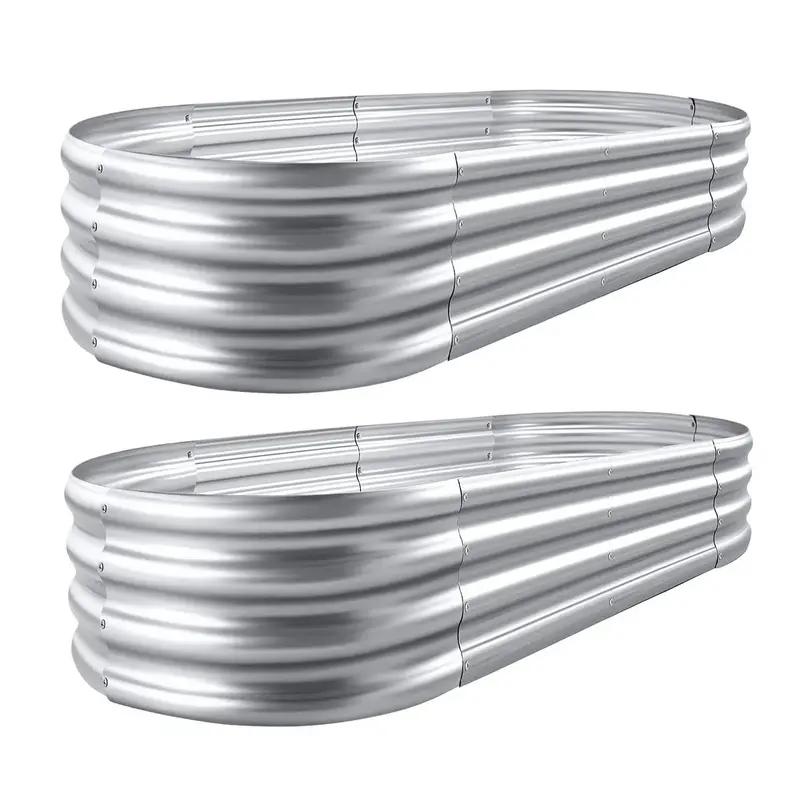 Galvanized Planter 4ft Raised Garden Bed 2-Pack - Antirusting, High Quality & Simple Installation for Vegetables, Flowers & H...