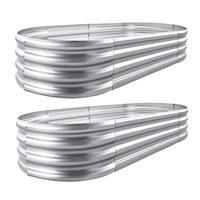 Galvanized Planter 4ft Raised Garden Bed 2-Pack - Antirusting, High Quality & Simple Installation for Vegetables, Flowers & H...