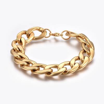 Ion Plating(IP) 304 Stainless Steel Curb Chain Bracelets