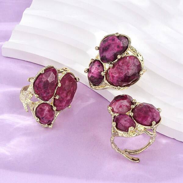 Natural Quartz Cuff Rings