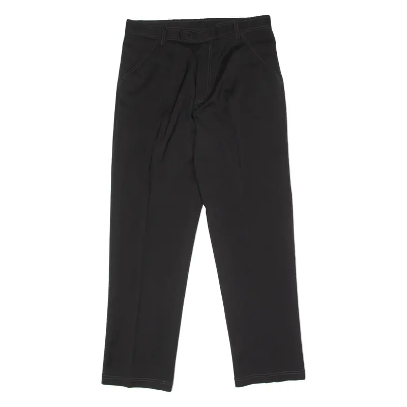 CARLETTI Pleated Stretch Mens Trousers Black Regular Straight W36 L30