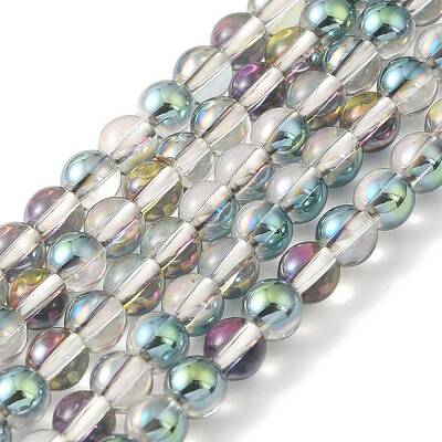 Transparent Electroplate Glass Beads Strands