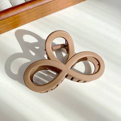 Solid Color Hollow Bowknot Plastic Large Claw Hair Clips