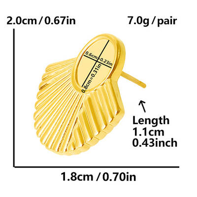 304 Stainless Steel Irregular French Style Stud Earrings