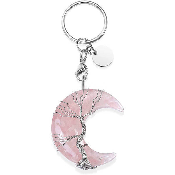Tree of Life Wire Wrapped Moon Resin Pendant Keychain