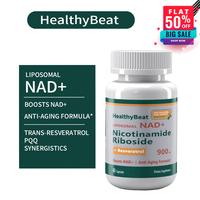 HealthyBeat LIPOSOMAL NAD+Supplement for Skin Aging Support, Energy, and Focus.  Nicotinamide riboside malate , Trans-Resvera...