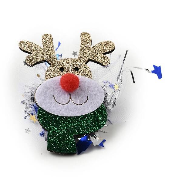 Christmas Theme Glitter Felt Fabric Alligator Hair Clip