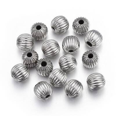 Tarnish Resistant 304 Stainless Steel Corrugated Beads