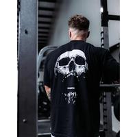 New Gym Fitness T-shirt Loose Oversized Cotton Men Short Sleeves Bodybuilding Sports Tees Summer Training Workout Jogging Top...