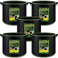 FEPITO 5 Pack 10 Gallon Grow Bags Heavy Duty Aeration Fabric Pots with Handles Thickened Nonwoven Fabric for Vegetable Fruits...