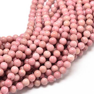 Natural Rhodonite Round Bead Strands