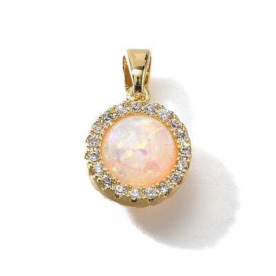 Brass Micro Pave Cubic Zirconia Pendants