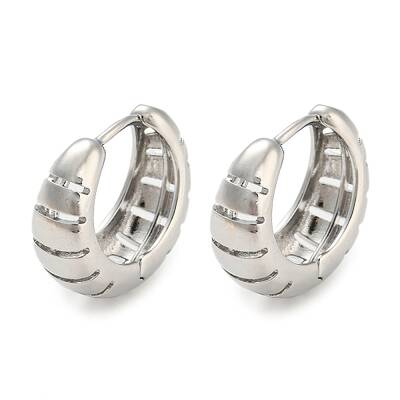 Rack Plating Brass Thick Hoop Earrings for Women