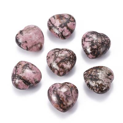 Natural Rhodonite Heart Love Stone