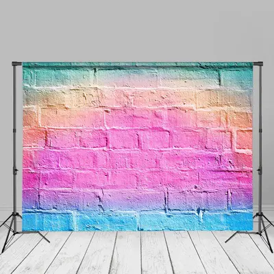 Bright Multicolored Brick Wall Photoshoot Backdrop - Aperturee
