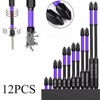Magnetic Impact Screwdriver Bit Set, 12pcs/set Anti-slip Strong Torque Screwdriver Bit Set, Power Tool Accessories for Home D...