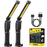 2Pack /1 Pack LED Work Flashlights, USB-C Rechargeable, Magnetic Base & Hook, 360° Rotation, 5 Modes for Car Repairs, Emerge...