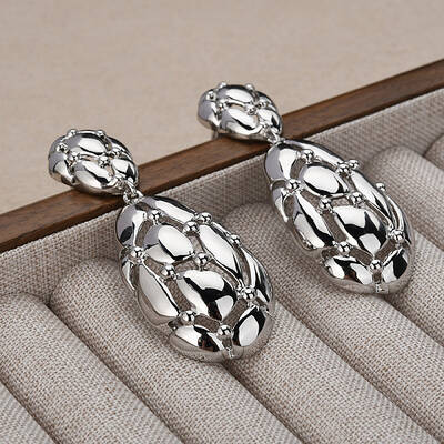 Vintage Teardrop Brass Dangle Stud Earrings