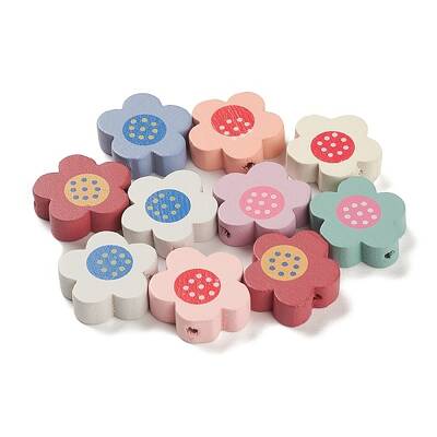 Spray Painted Natural Maple Wood Beads