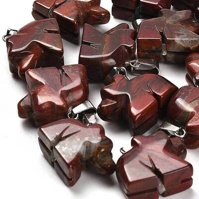 Natural Red Rainbow Jasper Pendants
