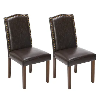 FurnishFlex Dining Chairs Set of 2, Kitchen Chairs, Modern Upholstered Fabric Dining Room Chair with Nailhead Trim and Wood L...