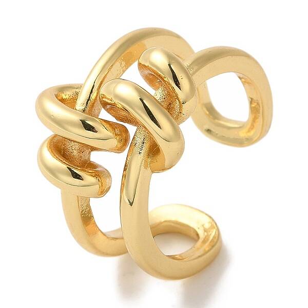 Spiral Rack Plating Brass Cuff Rings for Women