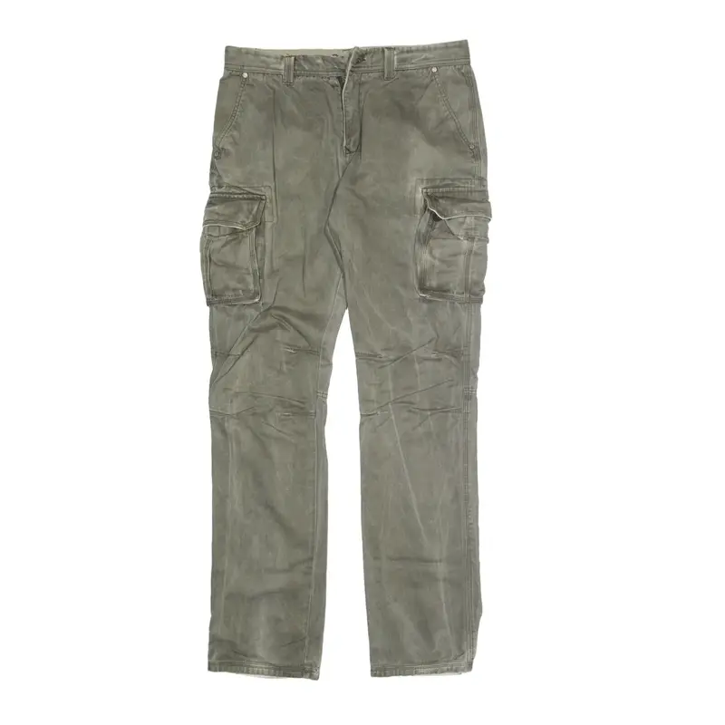 DESIGUAL Cargo Trousers Green Regular Straight Womens W36 L34