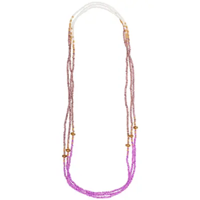 Stretch Beaded Necklace - Aqua