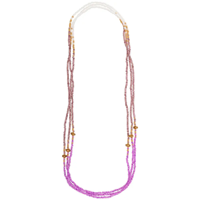 Stretch Beaded Necklace - Aqua