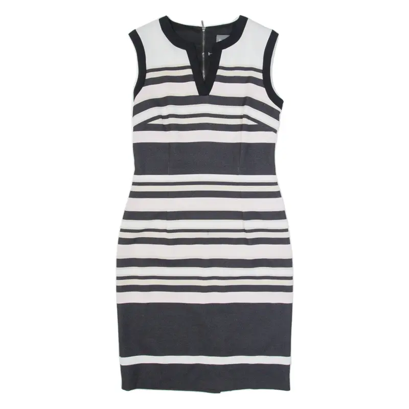 PHASE EIGHT Womens Pencil Dress Pink Striped Sleeveless Midi M