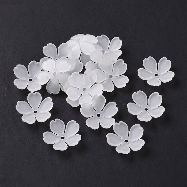 5-Petal Transparent Acrylic Bead Caps