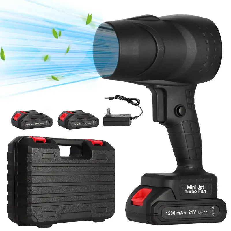 JOYYE Cordless Leaf Blower Power Turbo Fan, Turbo Jet Blower, Dust Air Blower, Portable Handheld Car Dust Cleaning Drying, Sn...