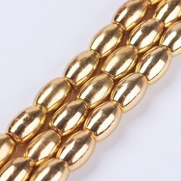 Electroplate Non-magnetic Synthetic Hematite Beads Strands